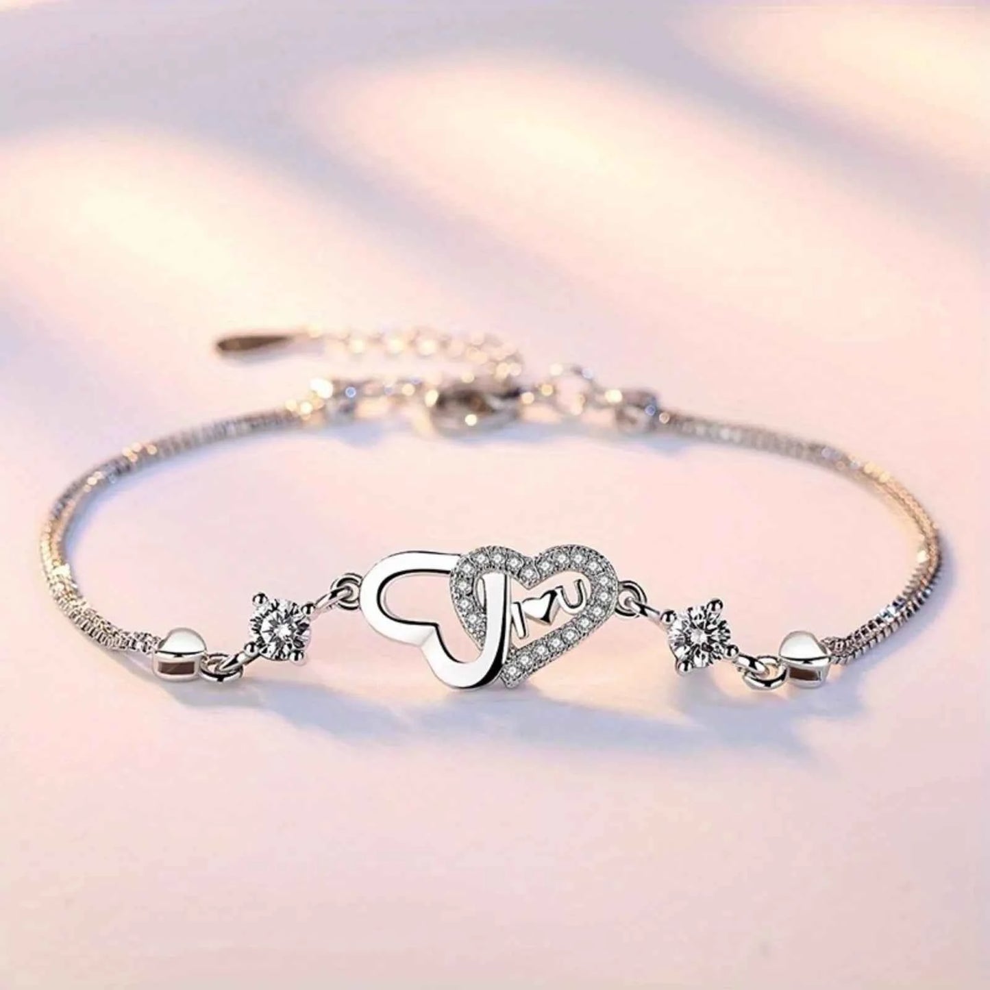 Forever Double Heart Bracelet for My Daughter, Daughter's Birthday Gift