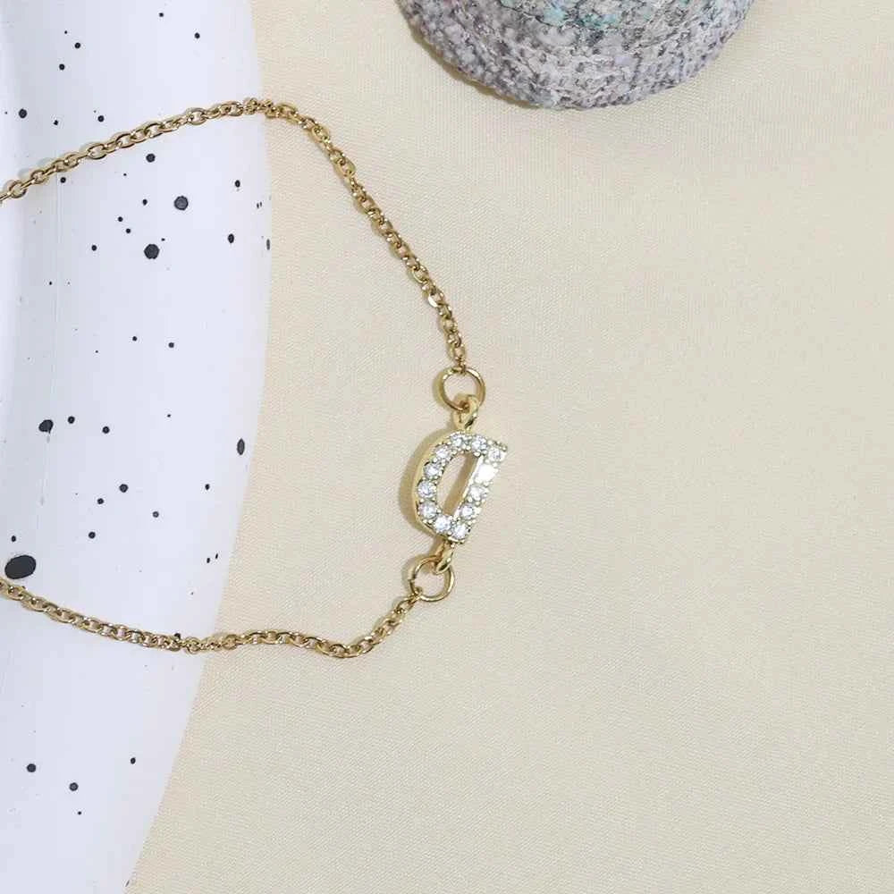 Delicate Letter Bracelet For Women Initials Bracelets Gold Plated Stainless Steel Chain