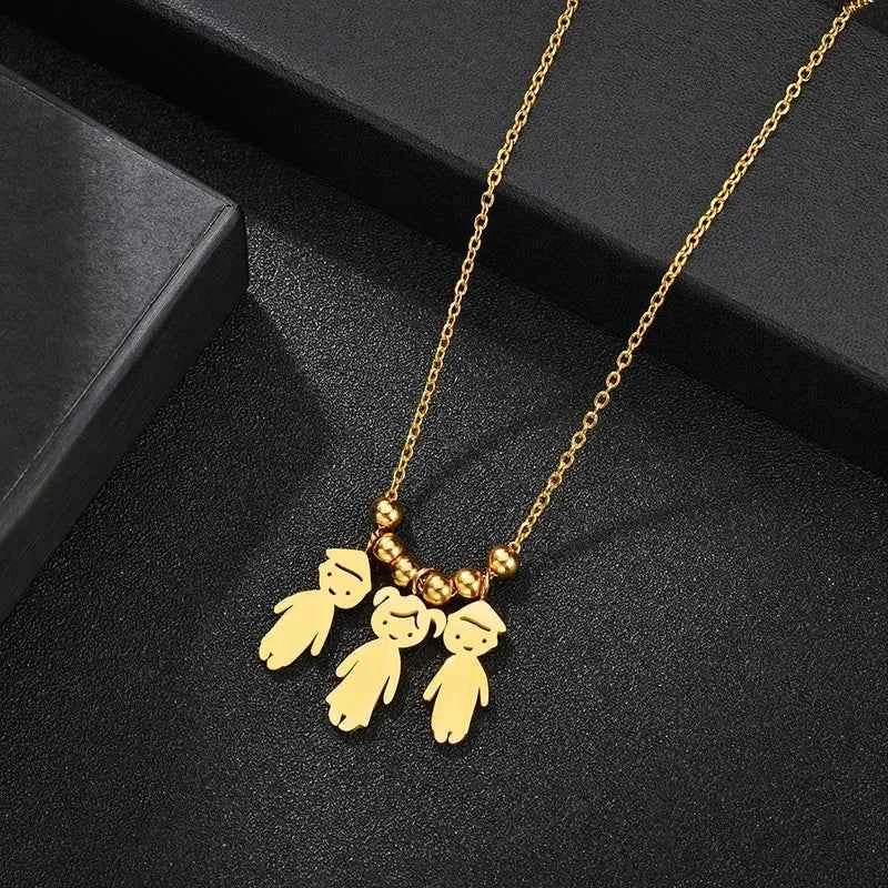 Engraved Name Necklace for Women & Kids Stainless Steel Pendant Gift