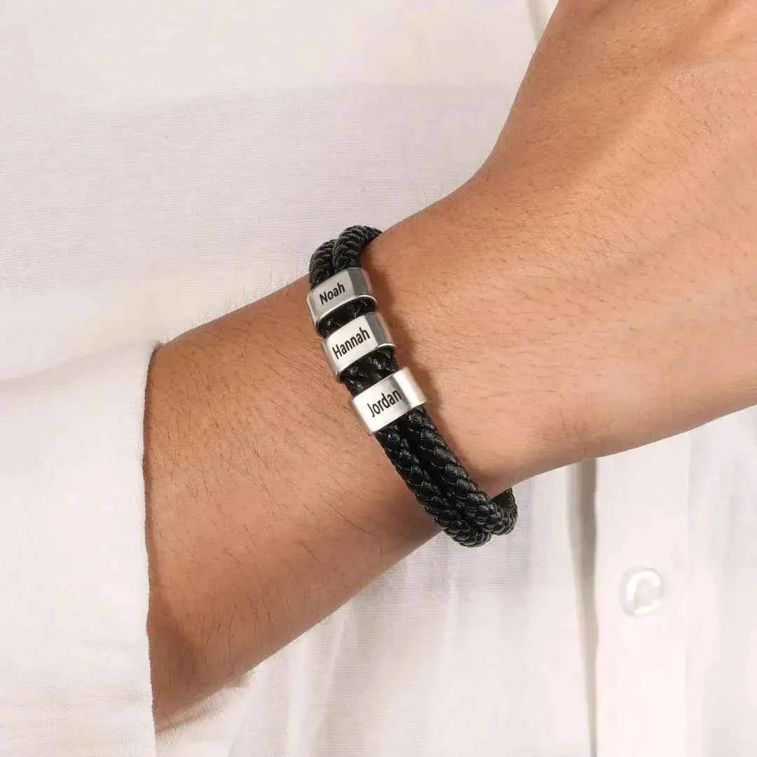 Custom Men's Bracelet Engraved for Him