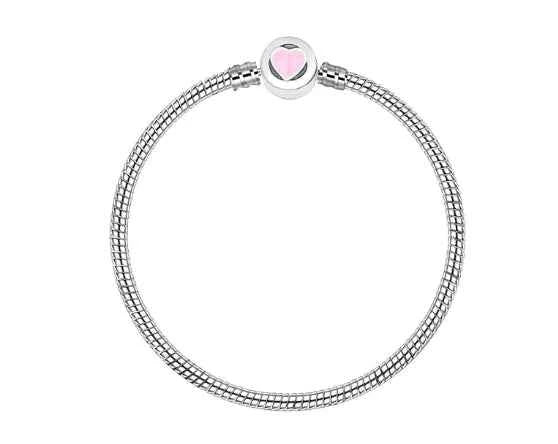 High-Quality Silver-Plated Fashion Bracelet with Heart Beads