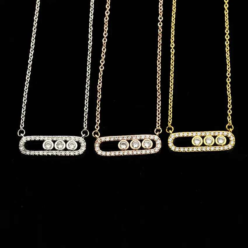 Charming Two-Color Zircon Necklace with Three Options