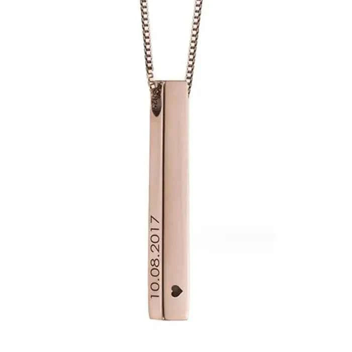 Stylish Cross Pendant Necklace with Engraved Letters