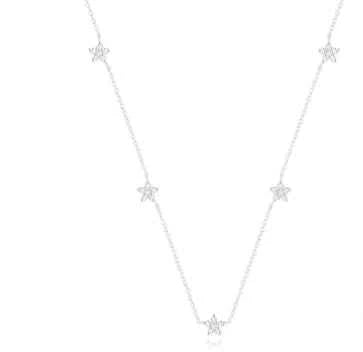Short Necklace with Starry Beads and Choker Design