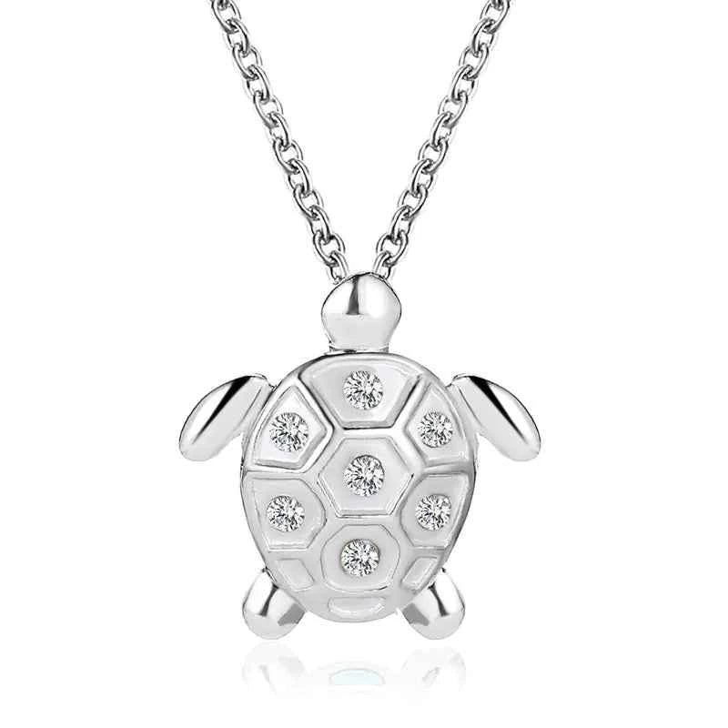 Charming Diamond Turtle Necklace with Cute Pendant