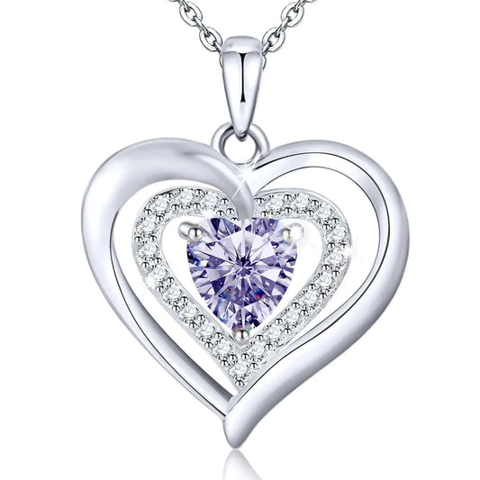 Liulin Birthstone Necklaces for Women 925 Sterling Silver