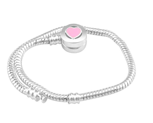 High-Quality Silver-Plated Fashion Bracelet with Heart Beads