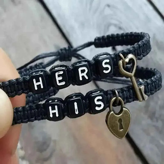 Key Lock Couples Bracelet for Women/Men Couples Forever Lover Matching Jewelry Gifts