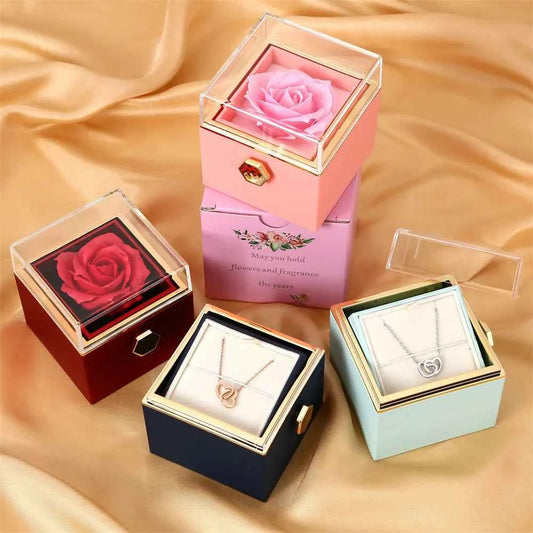 New Soap Rose Flower Jewelry Packaging Gift Box with Drawer