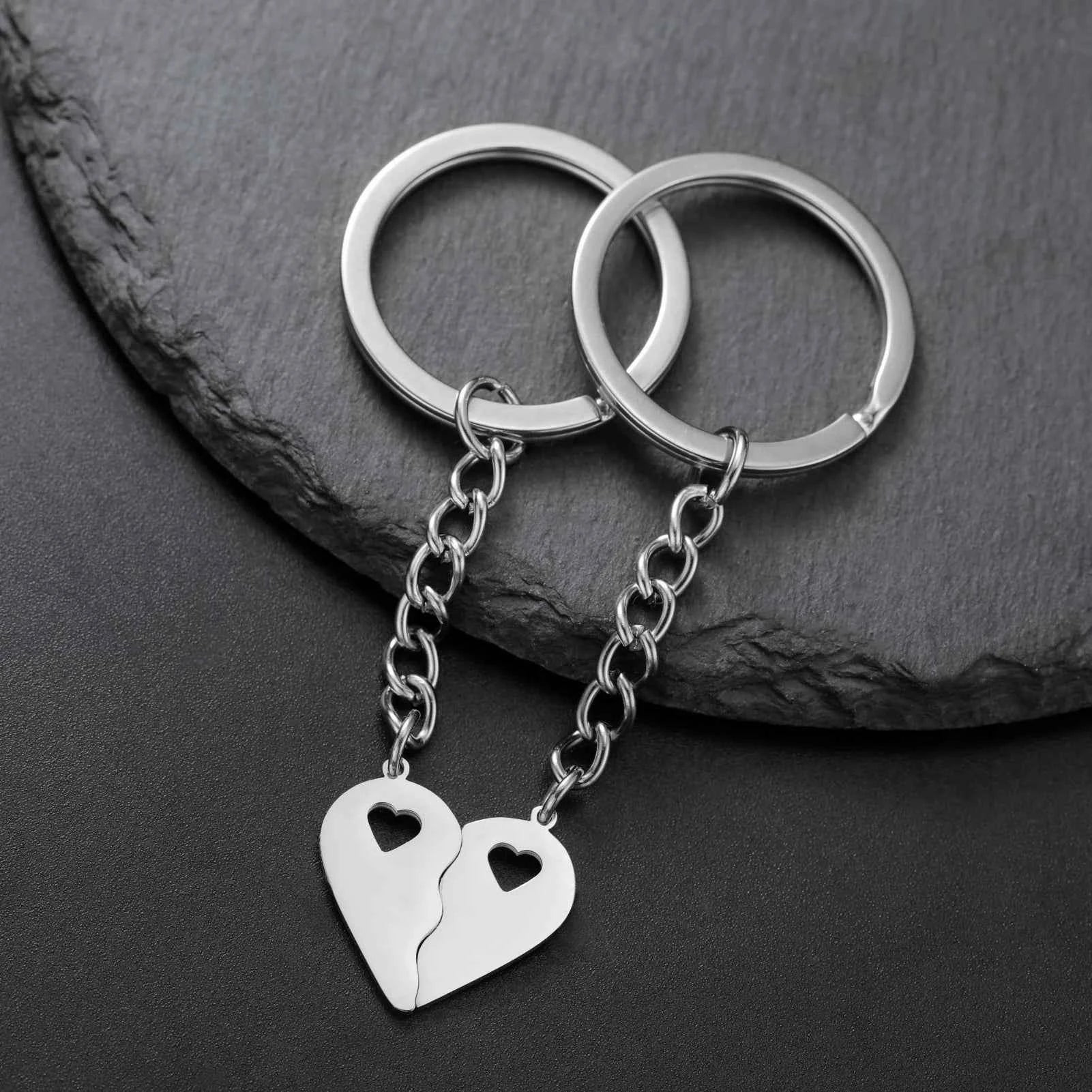 Couple Heart Engrave Name Personalized Keychain for Women Men Custom Family