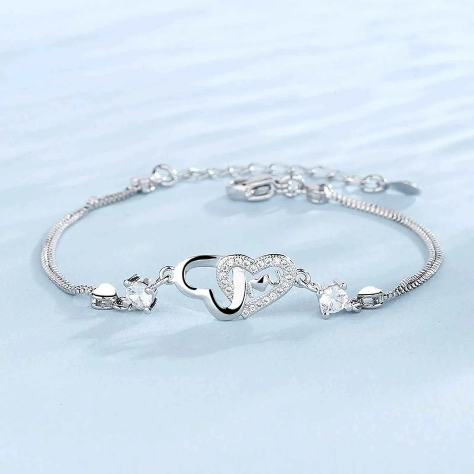 Forever Double Heart Bracelet for My Daughter, Daughter's Birthday Gift