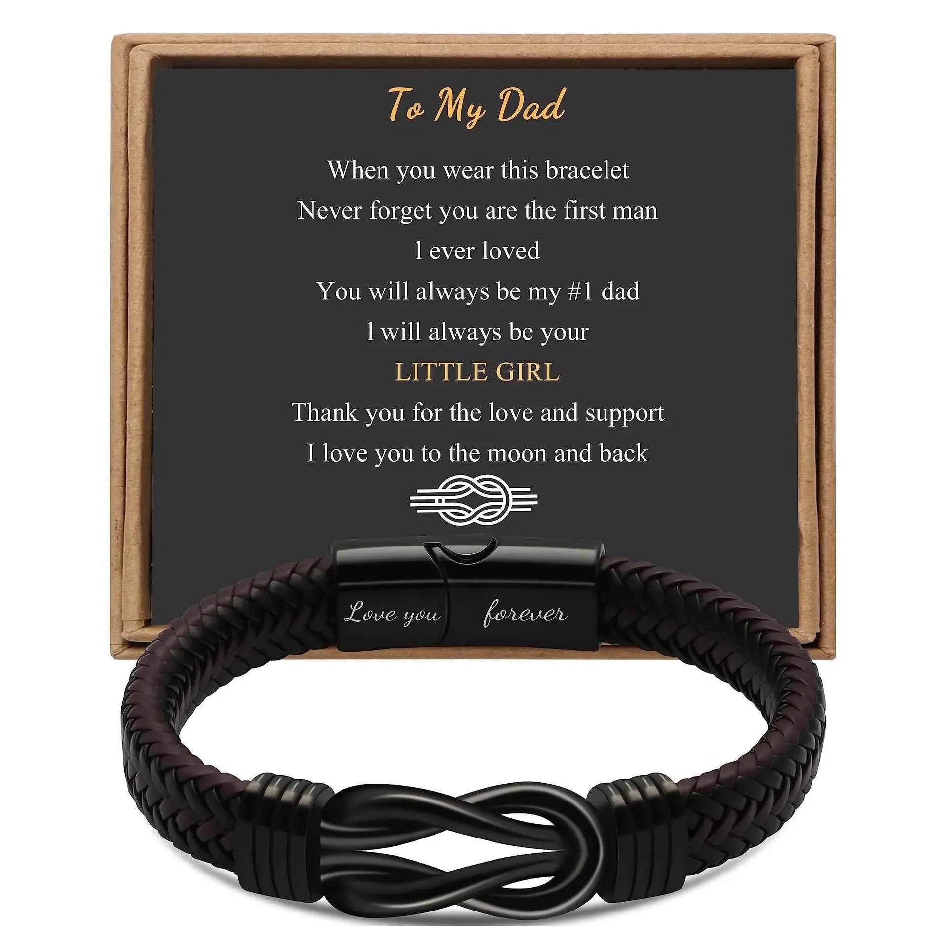 Knot Bracelet Gifts for Men Brown Braided Leather Stainless Steel