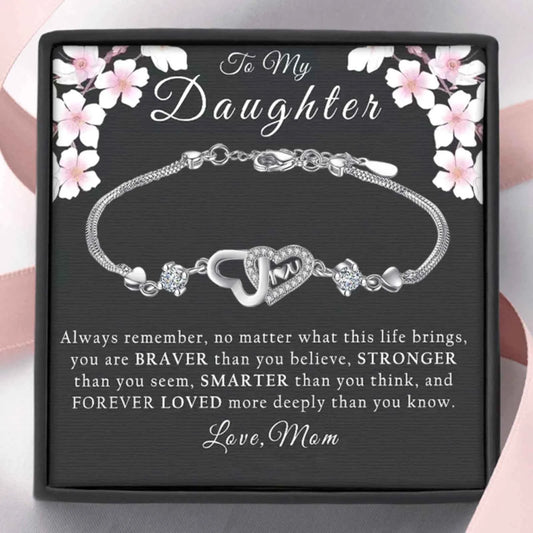 Forever Double Heart Bracelet for My Daughter, Daughter's Birthday Gift