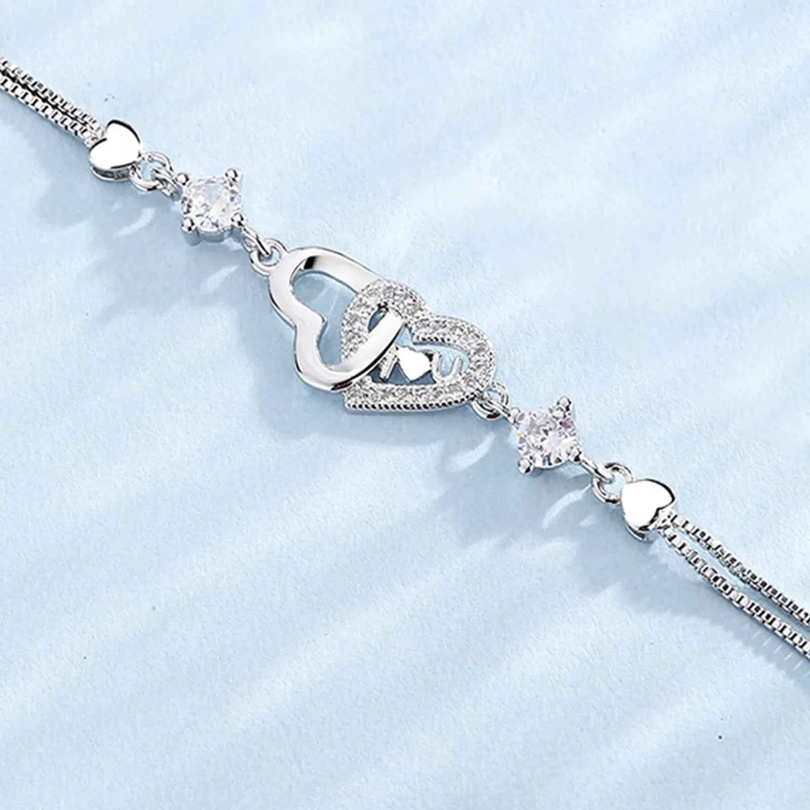 Forever Double Heart Bracelet for My Daughter, Daughter's Birthday Gift