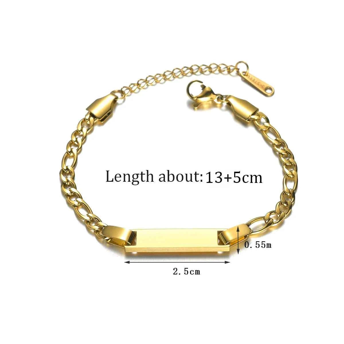 Chrildren's Name Bracelets 30cm Necklace Stainless Steel Jewelry Sets for Kids Baby Personalized Christmas Gift