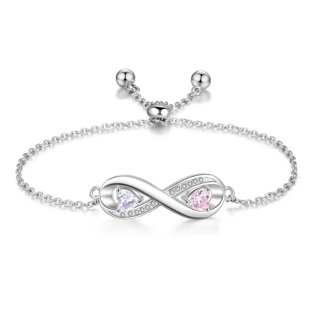 Personalized Engraved Name Bracelet with Birthstone