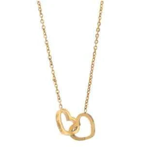 Double Heart Love Engraved Necklace (One Piece)